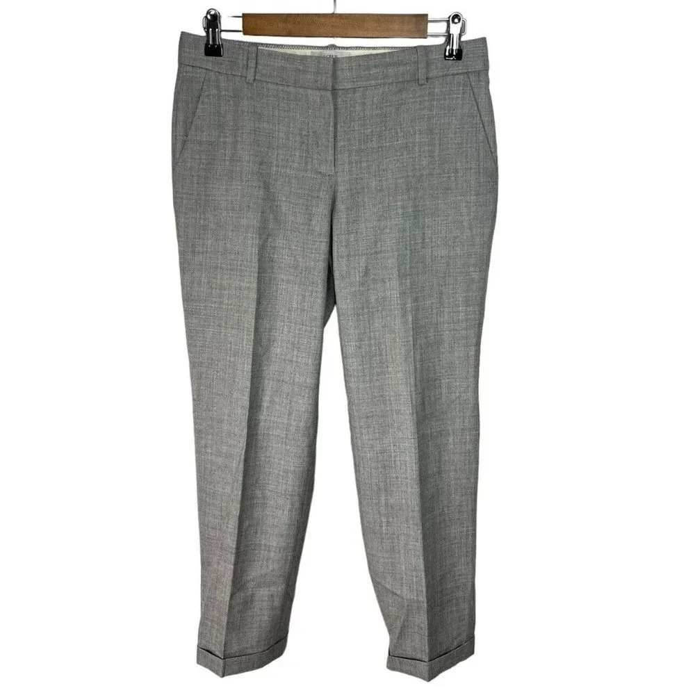 J. Crew Gray Wool Cafe Capri Ankle Dress Pants Style 49398 Size 2 Woman’s
